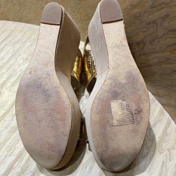 Almost New, Michael Kors gold platform sandals. - Picture 5 of 7
